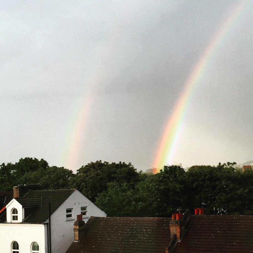 What's better than one rainbow? Two rainbows! 🌈🌈 The view from @WSParkHall http://t.co/e3wbPXLhr3