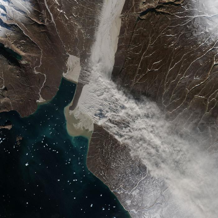 A dust storm in Greenland? Beautiful satellite images show one far north of the Arctic Circle - ImaGeo