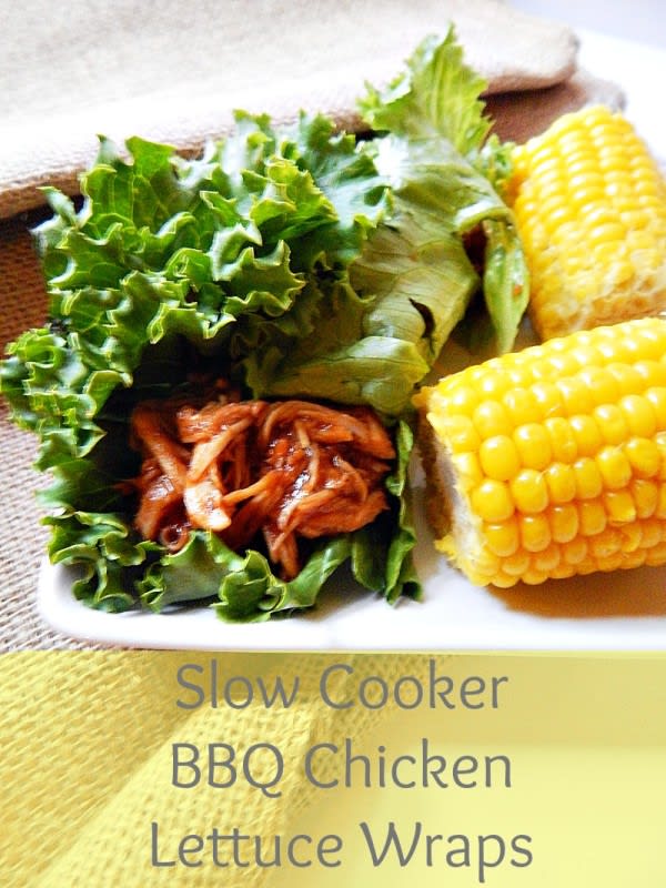 Slow Cooker BBQ Chicken Low Carb Lettuce Wraps