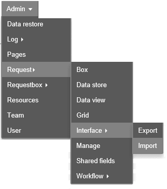 Requestbox - Admin - Import and Export