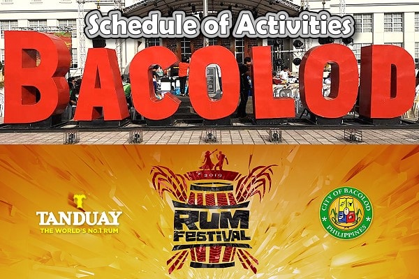 2019 Bacolod Tanduay Rum Festival Schedule of Activities