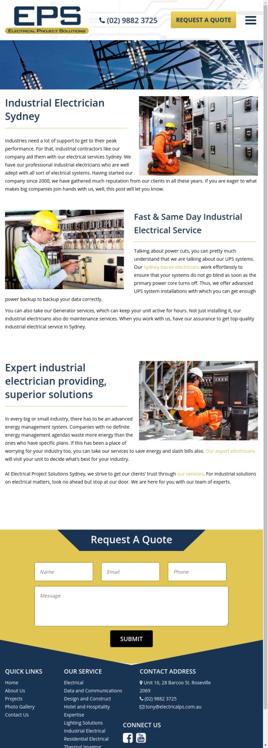 Industrial Electrician Sydney, Industrial Electrical Services & Contractors