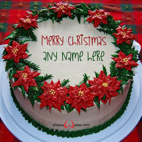 Happy Name Merry Christmas Cake