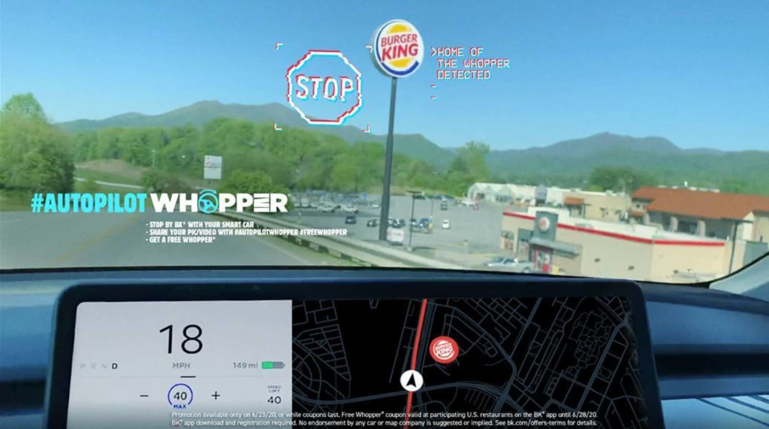 Smart cars make intelligent choice to stop for Burger King