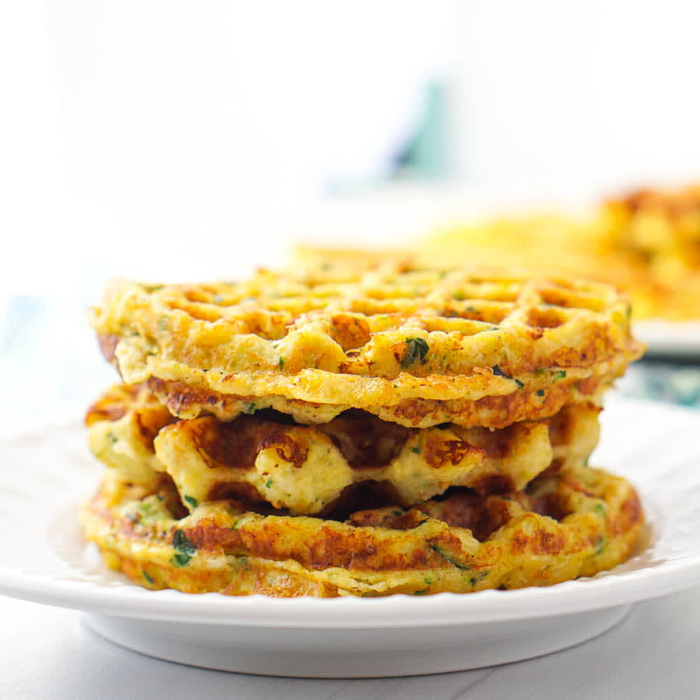 Keto Vegetable Waffles - savory, gluten free, dairy free, healthy & Paleo