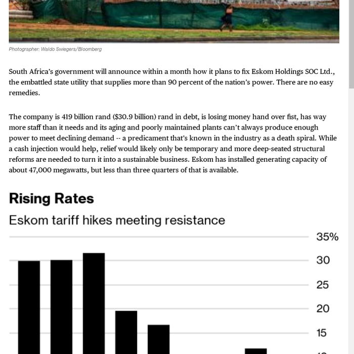 How South Africa Could Fix Distressed Power Utility Eskom