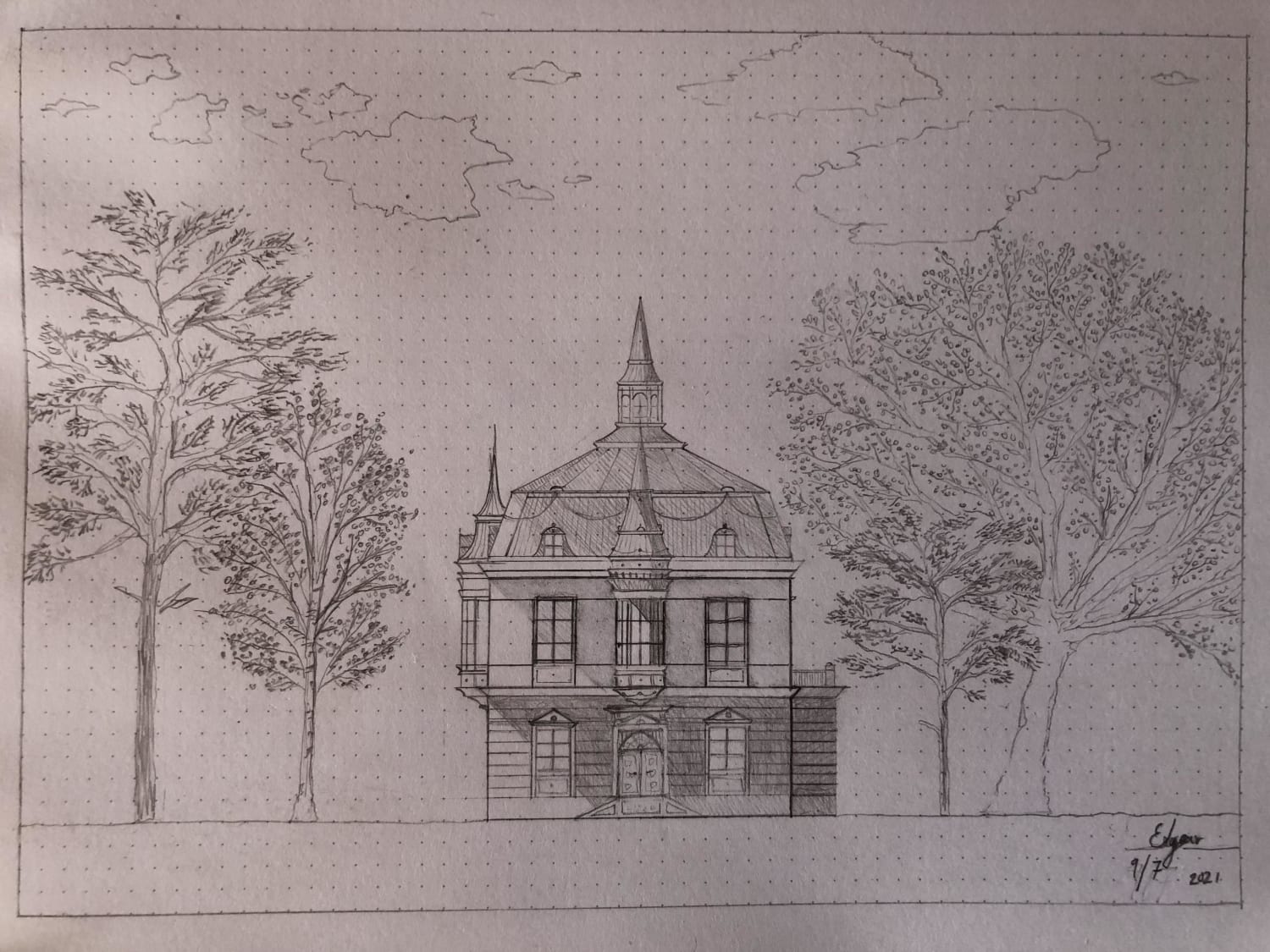 Hello! I’m a 14 year old aspiring architect from Sweden who likes “old styles” (aka classical and jugend). I drew this just for fun! Please tell me what you think about it!