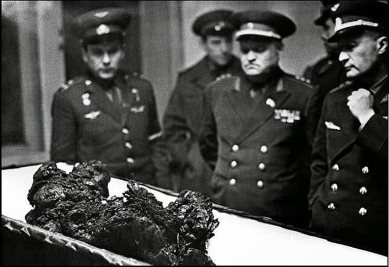 The remains of astronaut Vladimir Komarov, the man who fell from space, 1967