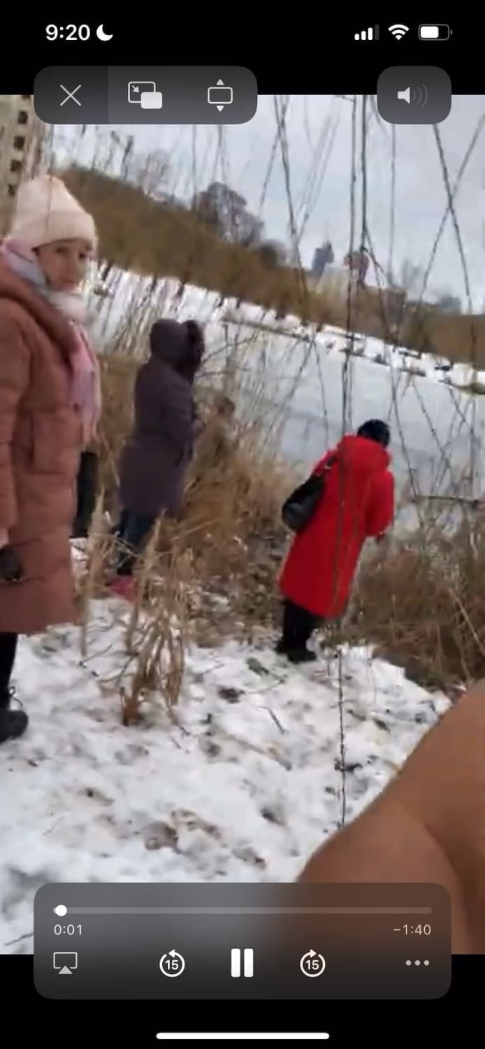 Watch this Ukrainian boss save a dog while his furry friend looks on