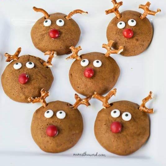 Soft Gingerbread Reindeer Cookies