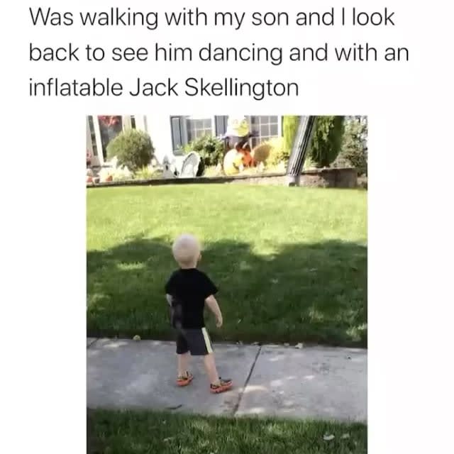 Watching this video of a child dancing with an inflatable Jack Skellington, could be the cutest thing you see today.