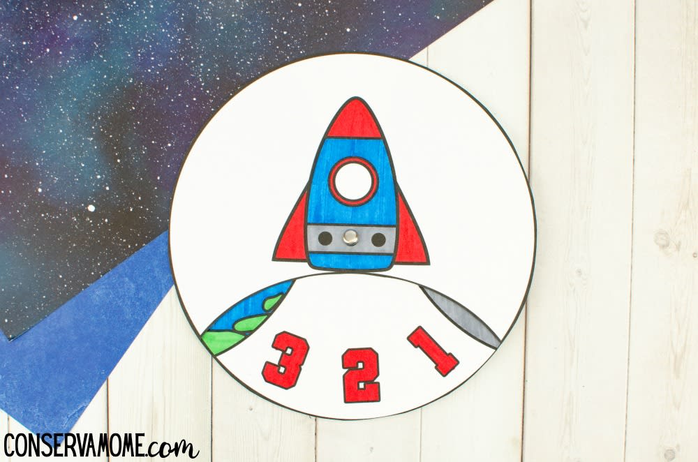 Printable Space Spinner Craft , Outer Space Craft for Kids