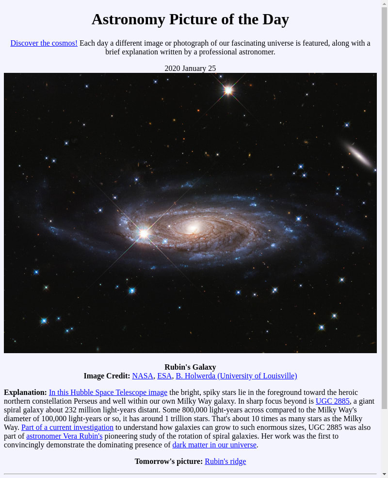 APOD: 2020 January 25 - Rubin's Galaxy