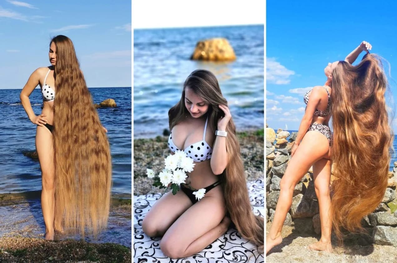 Real-life Rapunzel, Alla Perkova, who hasn't cut her 65-inch hair in 30 years