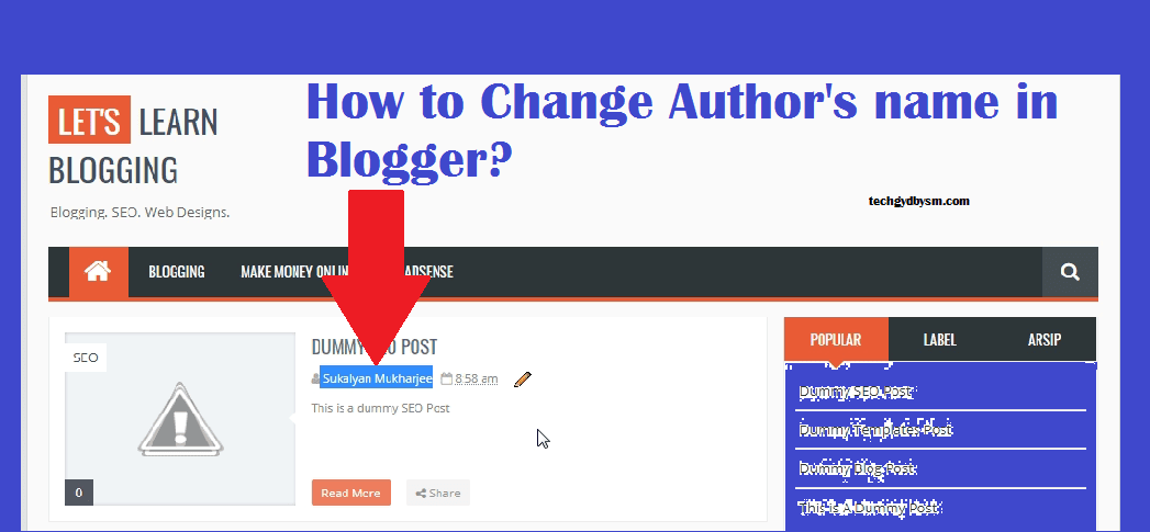 5 Easy Steps To Change Author Name In Blogger