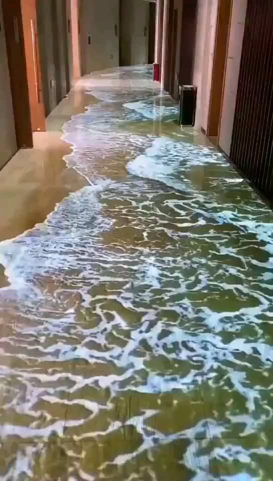 Holographic floor projection in a Chinese hotel