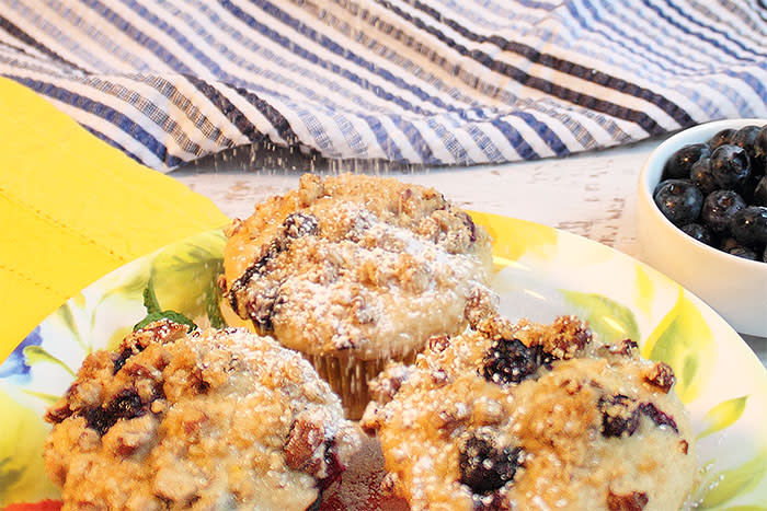 Lemon Blueberry Muffins with Streusel Topping