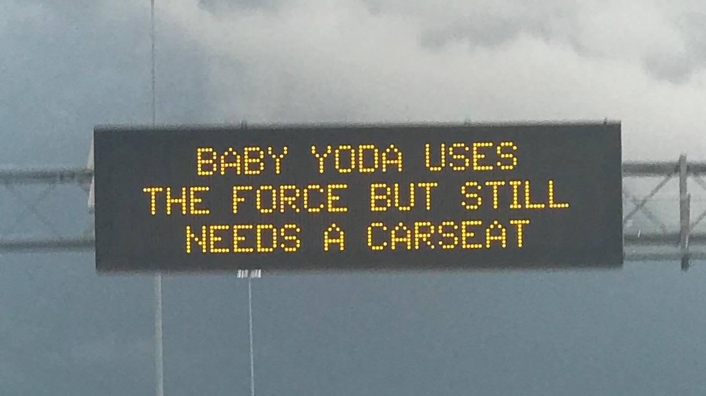 Star Wars cutie Baby Yoda stars in driving safety sign