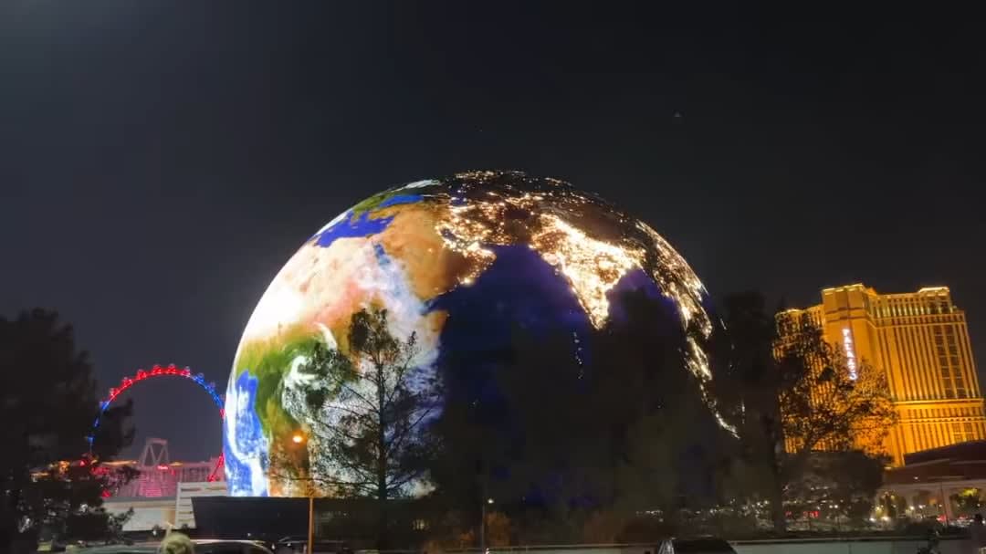 MSG Sphere, the World’s Largest LED screen in Las Vegas, lights up for