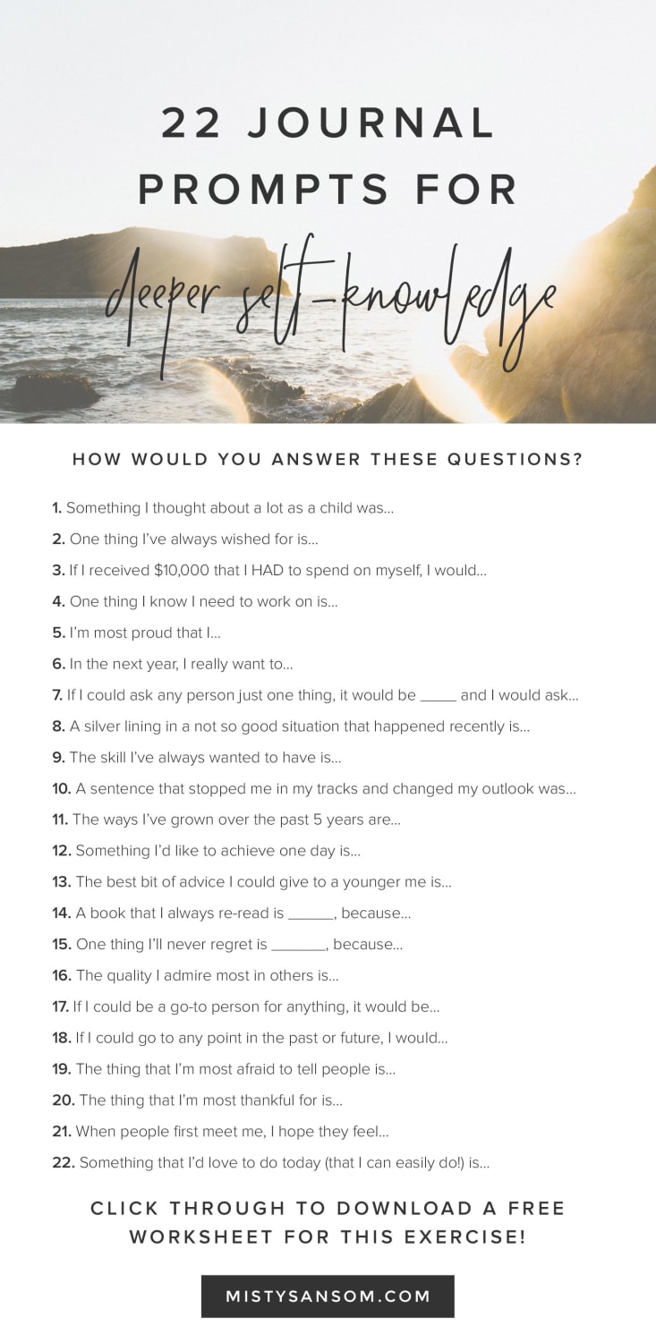 22 Journal Prompts For Deeper Self-Knowledge — Misty Sansom | Life Purpose Coach