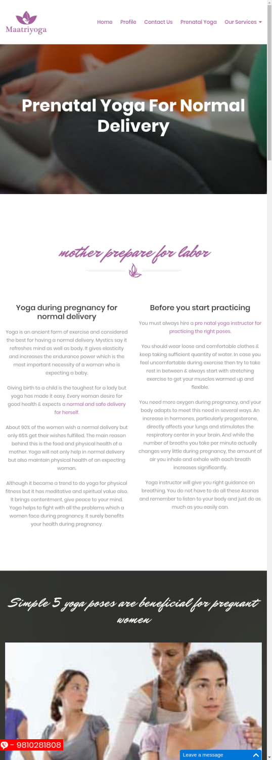 Prenatal Yoga For Normal Delivery at Maatriyoga Gurugram