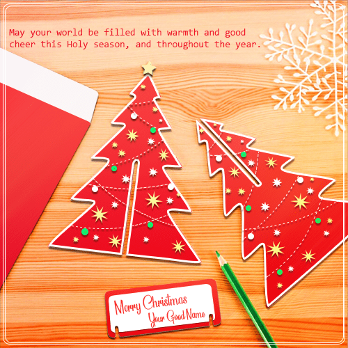 Write Name On Christmas Tree 2018 Greeting Card
