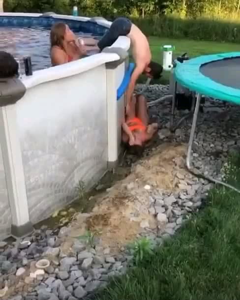 To jump in the pool.