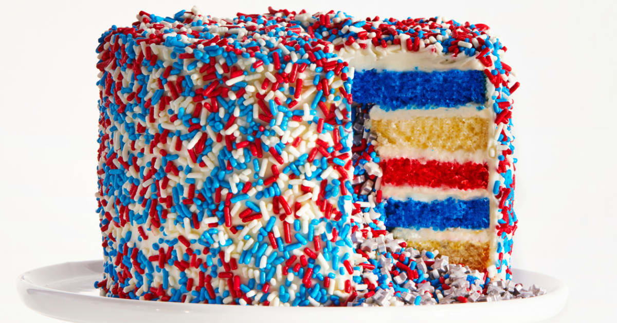 How to Make a Patriotic Sprinkle Explosion Cake for July 4th: Your Step-By-Step Guide