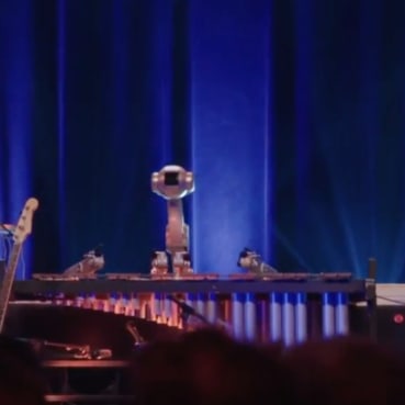 Watch Shimon the marimba-playing robot play along to jazz, reggae, and hip hop