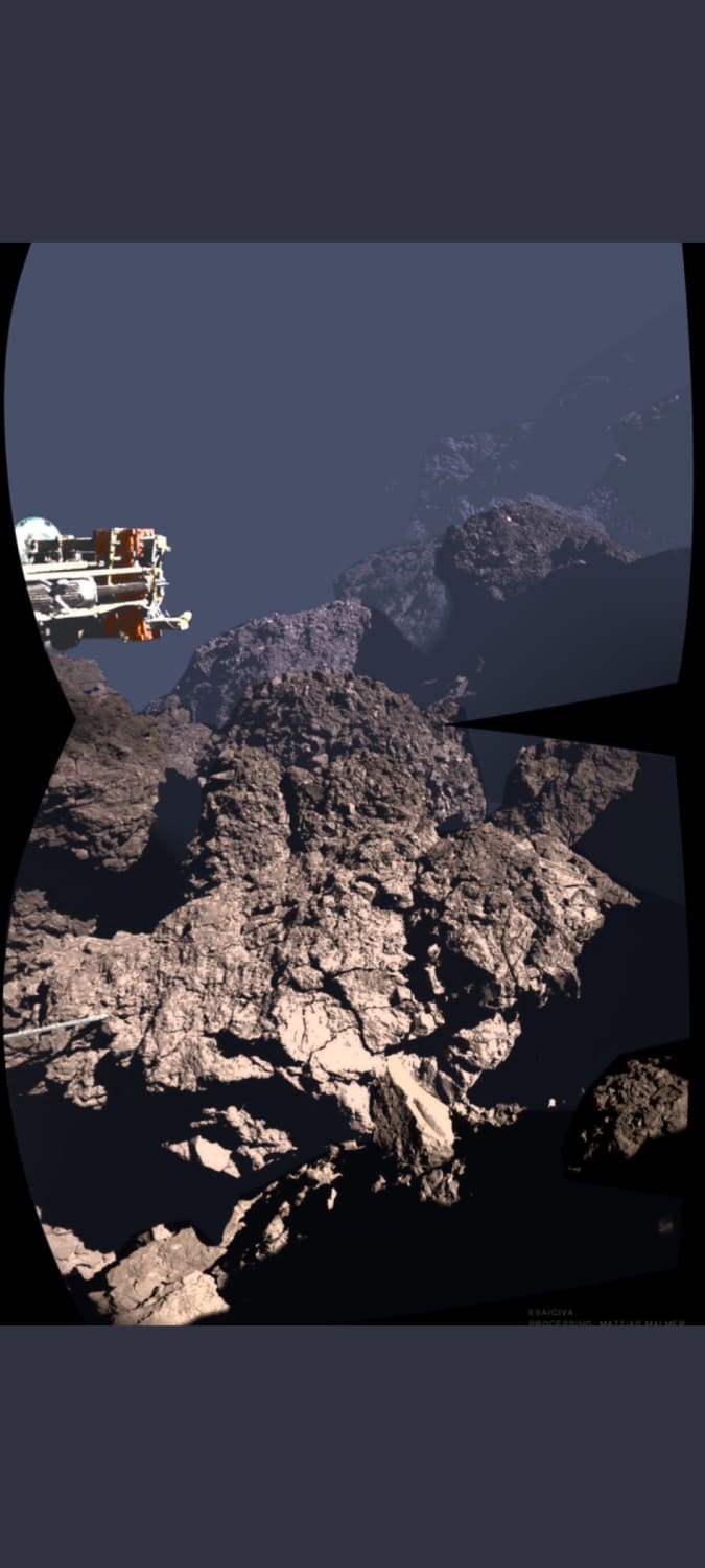 The surface of Comet 67P captured by European Space Agency Philae lander looks surreal