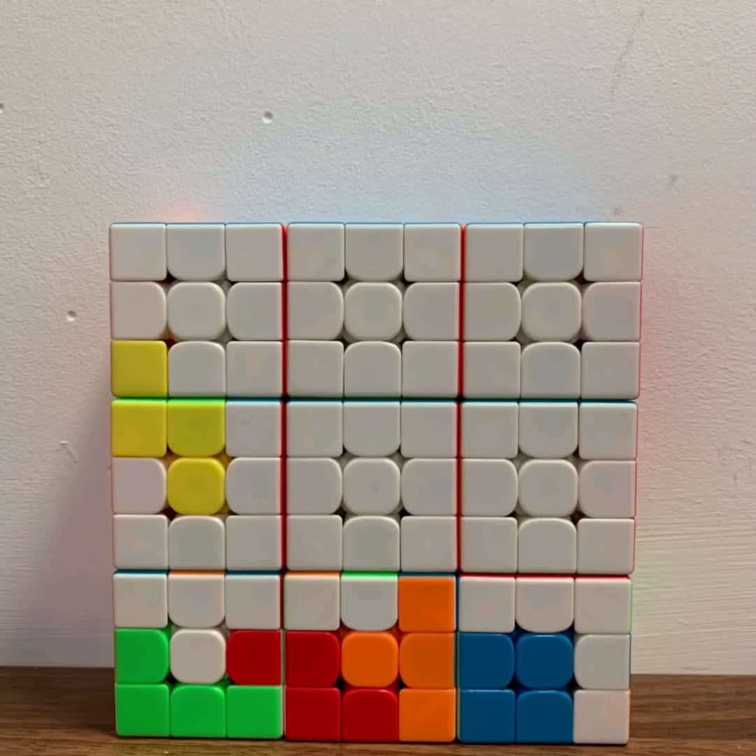 Playing Tetris with Rubik's cube.