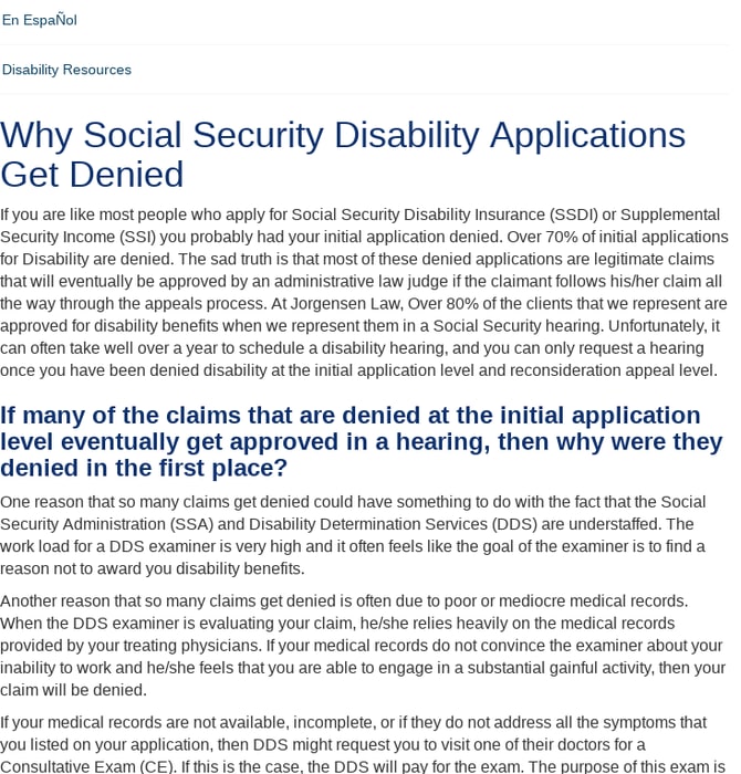 Why Social Security Disability Applications Get Denied