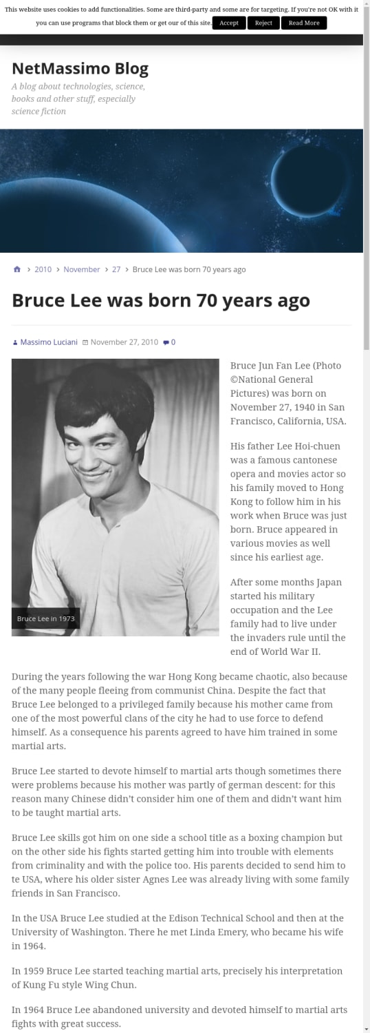 Bruce Lee was born 70 years ago