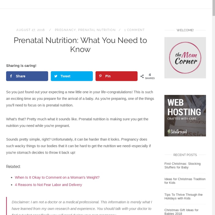 Prenatal Nutrition: What You Need to Know