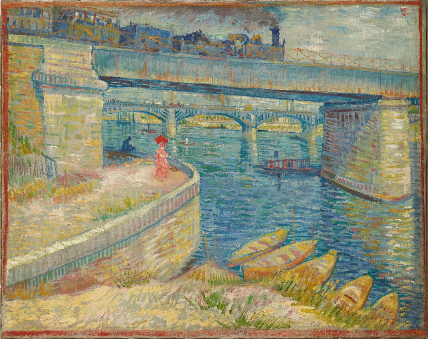 Vincent van Gogh - Bridges across the Seine at Asnières (1887)