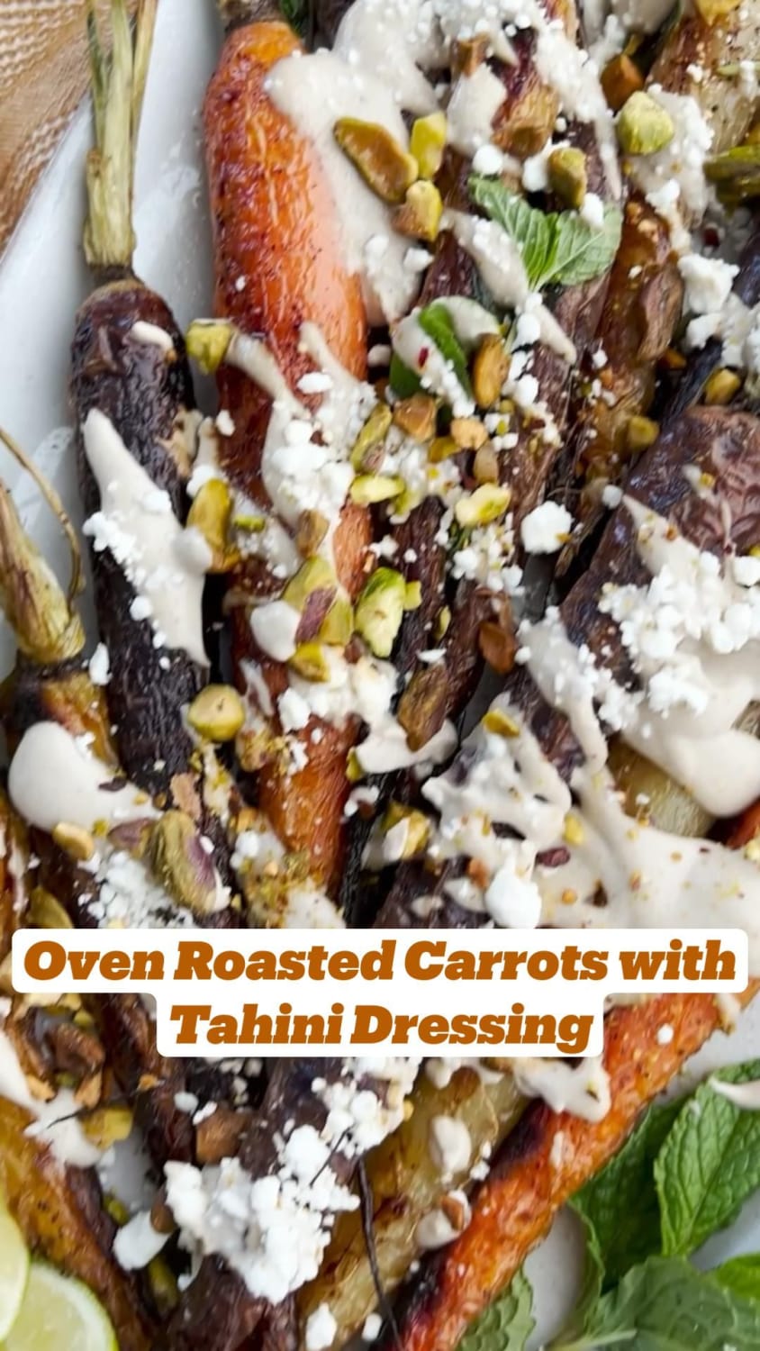 Oven Roasted Carrots with Tahini Dressing