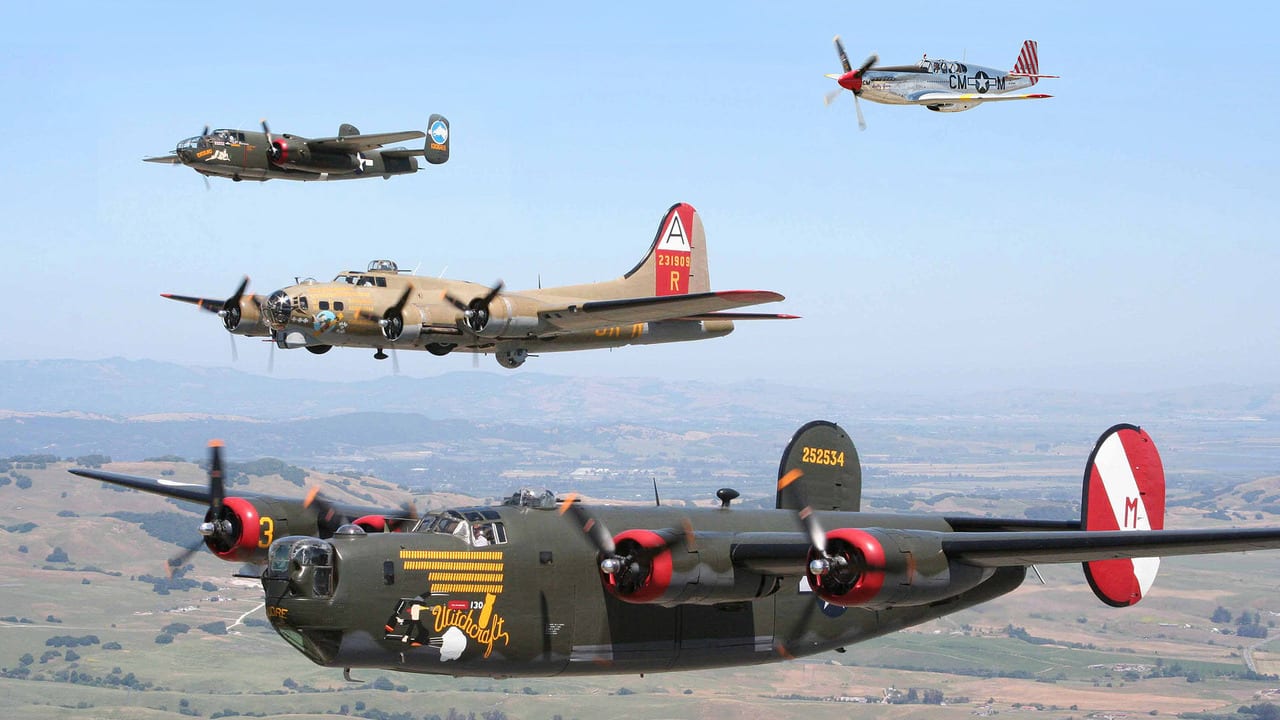 b-24-liberator-b-17-flying-fortress-p-51-mustang-b-25-mitchell-bomber