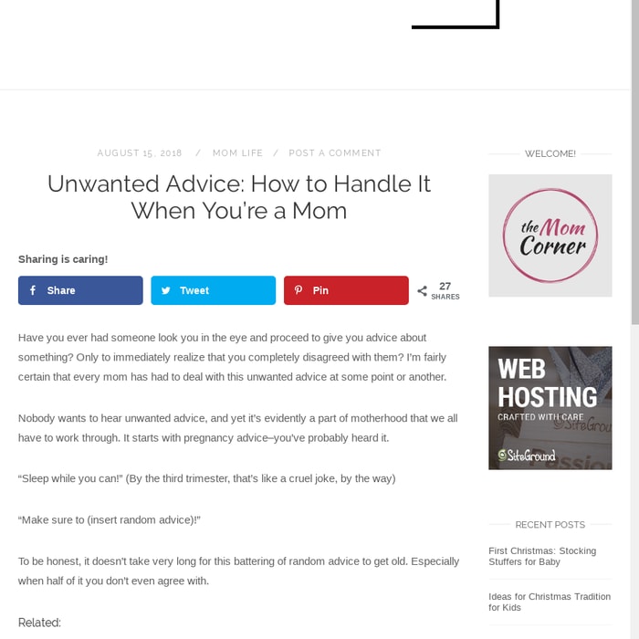 Unwanted Advice: How to Handle It When You're a Mom