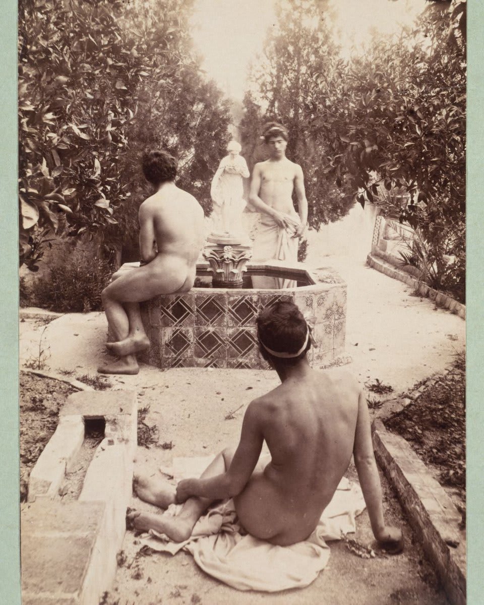 Wilhelm von Gloeden was one of the earliest known openly gay photographers. Known for his breathtaking nudes shots, he photographed young men acting out fantasies based on classical themes and romanticised scenes of pastoral life in the face of the new industrial era.