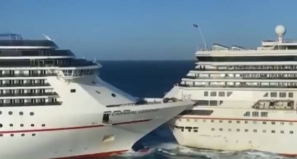 Two Cruise Ships Filmed Crashing Into Each Other