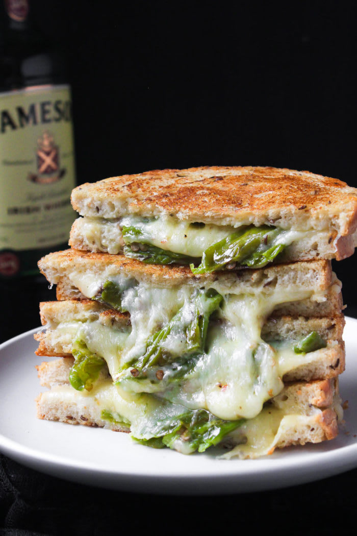 Smashed Shishito Pepper Grilled Cheese w/ Whiskey Aioli - Wry Toast