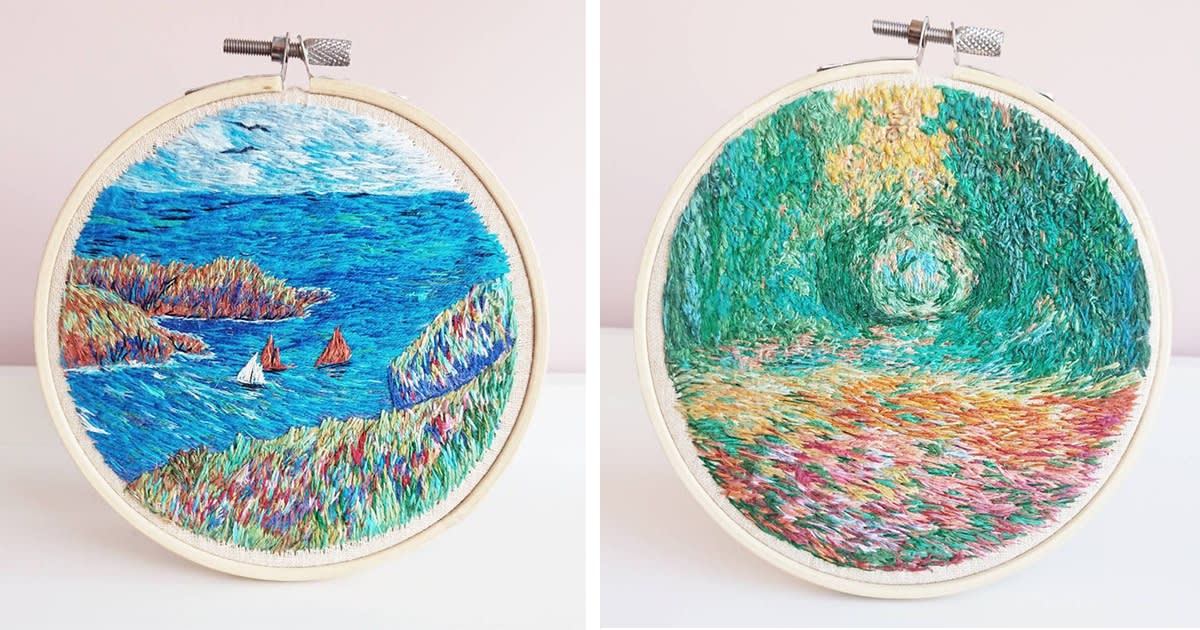 Beautifully Colorful Embroidery Designs Based on Impressionist Paintings