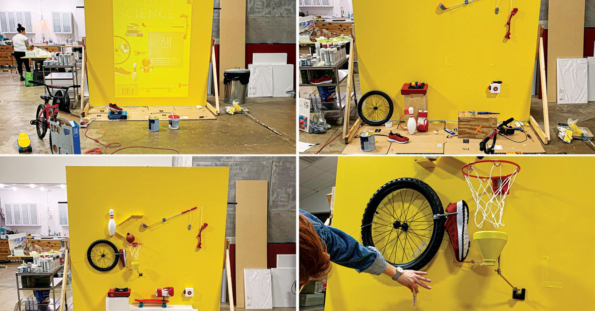 Behind the scenes of our summer cover, a working Rube Goldberg machine