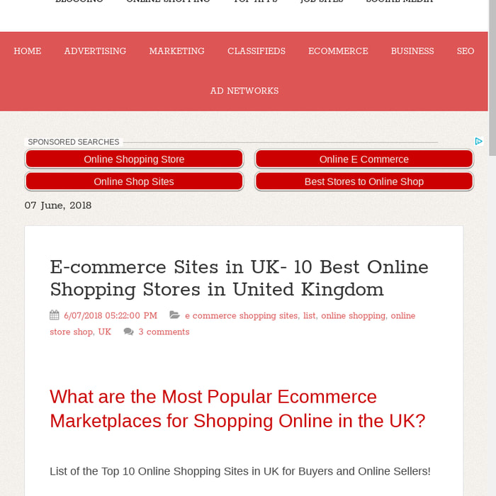 E-commerce Sites in UK- 10 Best Online Shopping Stores in United Kingdom