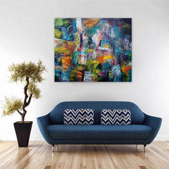 The Day Before Creation, Extra large oil paintings, peinture abstraite, living room wall art, abstract oil on canvas, contemporary art 2018
