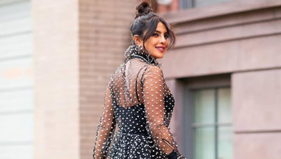 Priyanka Chopra stuns in a black polka dress and shows some love for red too. See latest pics
