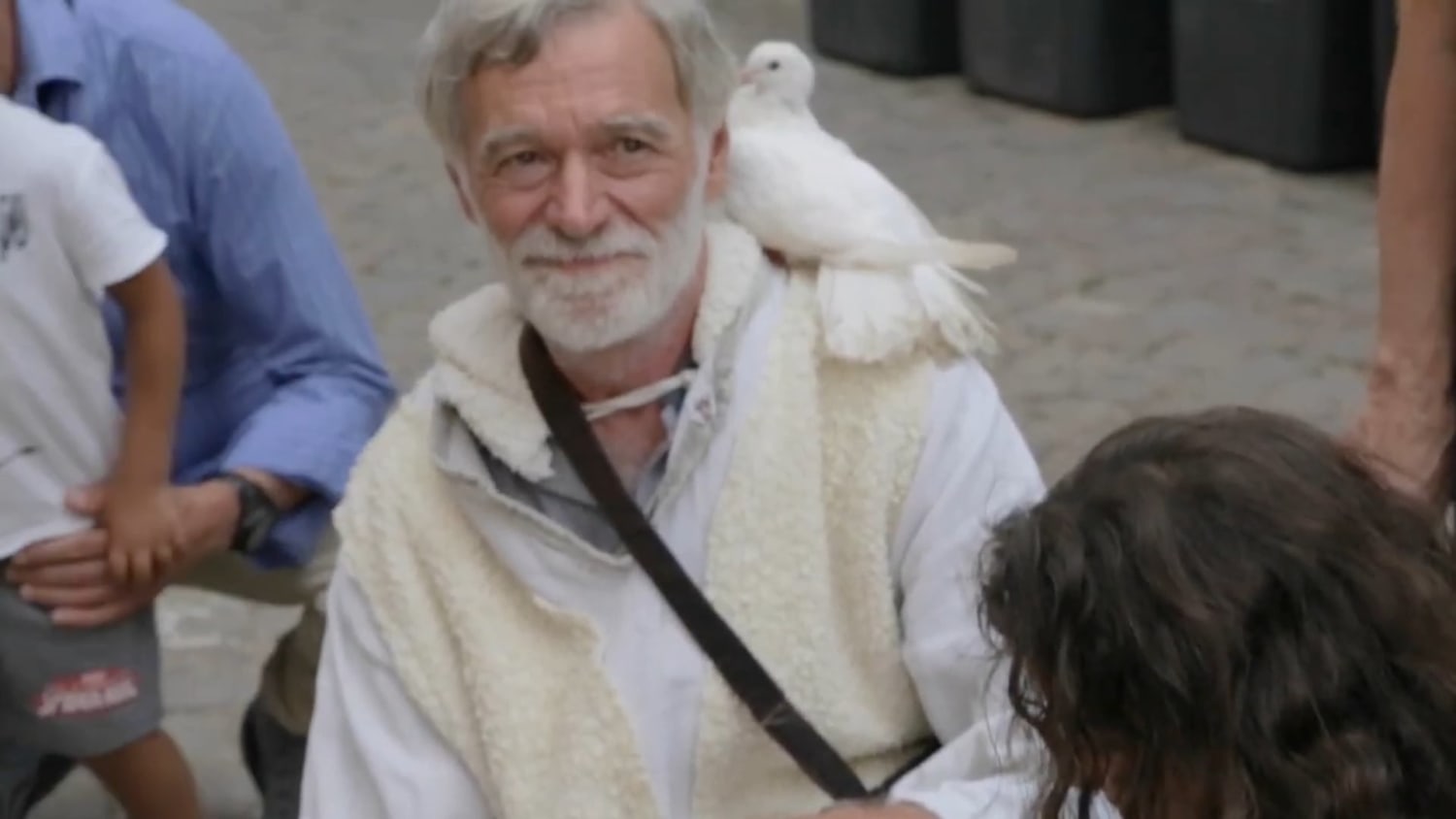 For the last 30 years this man has been taking his animals to a medieval festival for adults and children to meet. The animals aren't caged or tethered