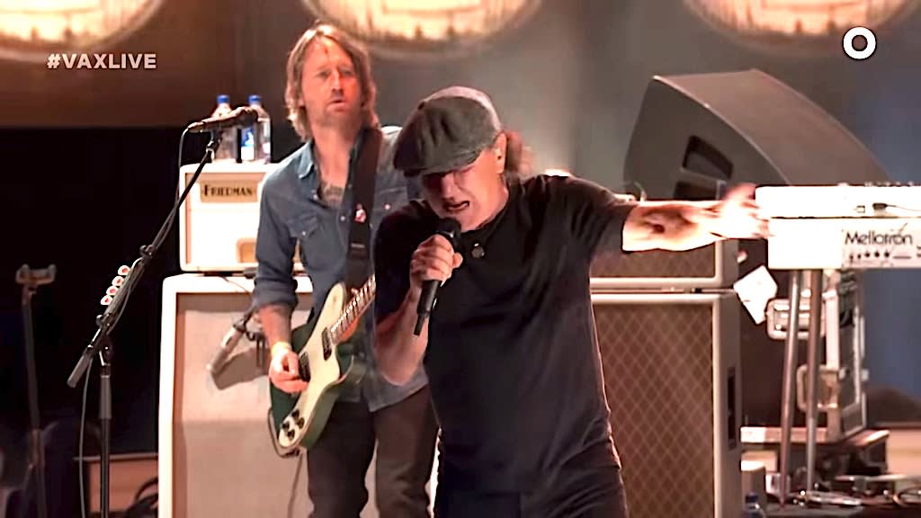 The Foo Fighters Invite Vocalist Brian Johnson of AC/DC Onstage to Perform 'Back in Black' at 'Vax Live'