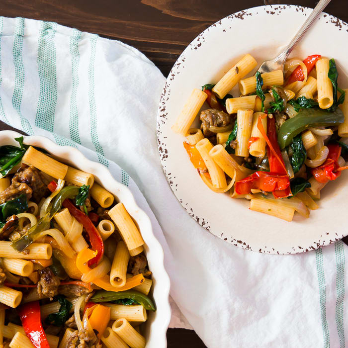 Rustic Rigatoni With Sausage And Peppers