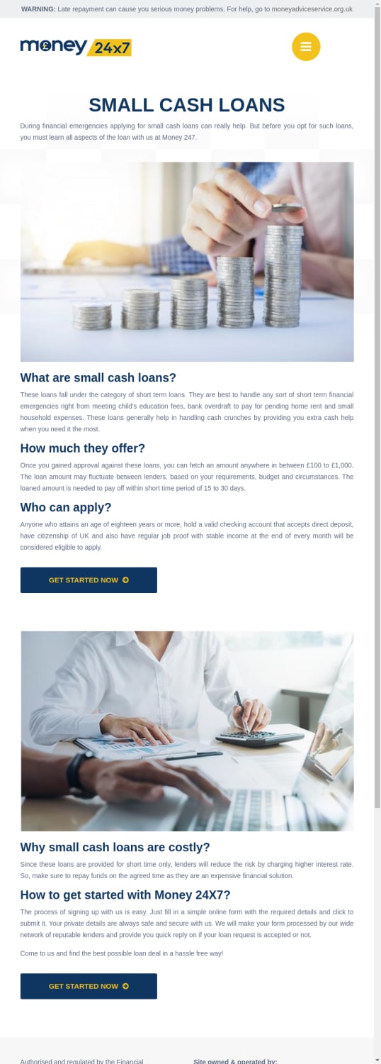 Small Cash Loans- Get Easy Loans 24/7 Online